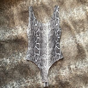 Snakeskin print bodysuit